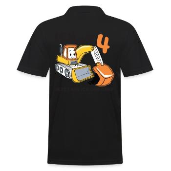 Ich Bin Schon 4, Jungen Geburtstag Baustelle - Männer Poloshirt - Schwarz - Hinten - Kai (181cm)