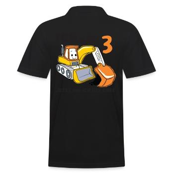 Kinder Ich Bin Schon 3, Jungen Geburtstag - Männer Poloshirt - Schwarz - Hinten - Kai (181cm)