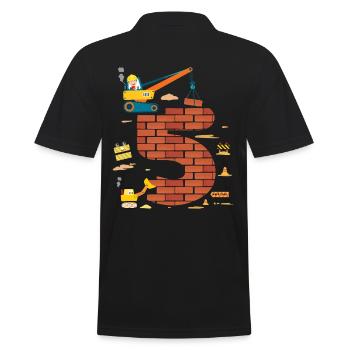 Kinder 5. Geburtstag Jungs Ich bin schon 5 Jahre, - Männer Poloshirt - Schwarz - Hinten - Kai (181cm)
