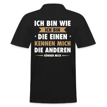 Ich bin wie ich bin - Männer Poloshirt - Schwarz - Hinten - Kai (181cm)
