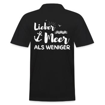 Lieber Meer als weniger. Meer - Männer Poloshirt - Schwarz - Hinten - Kai (181cm)