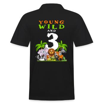 3ème anniversaire pour trois ans enfants dinosaures - Polo Homme - noir - Dos - Kai (181cm)