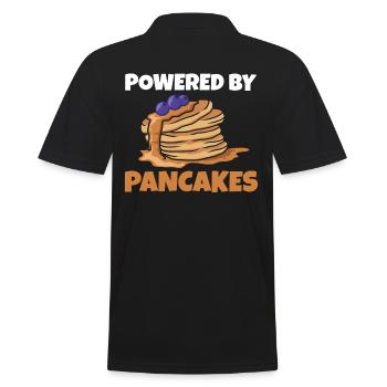 Powered By Pancakes Foodies Sweet Dish Crown - Männer Poloshirt - Schwarz - Hinten - Kai (181cm)
