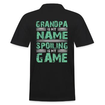 Grandpa Grandfather Paw Granddaddy Grandma Grandpa - Men's Polo Shirt - black - Back - Kai (181cm)