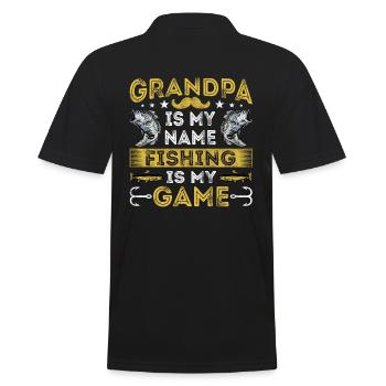 Großvater Großvater Pfote Großvater Großmutter - Männer Poloshirt - Schwarz - Hinten - Kai (181cm)