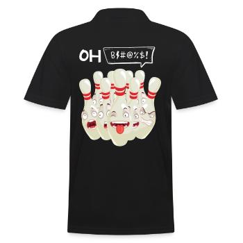 Bowl Design For Bowler Bowling Players Sports - Men's Polo Shirt - black - Back - Kai (181cm)