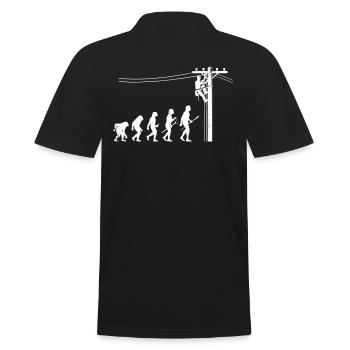 Lineman Evolution Design Für Elektriker - Männer Poloshirt - Schwarz - Hinten - Kai (181cm)