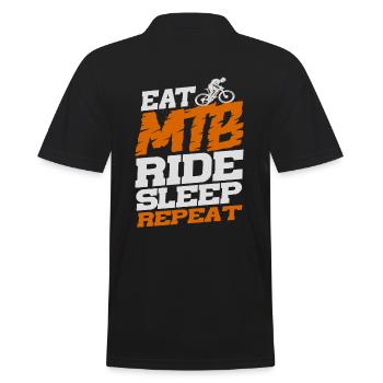 Eat Mtb Ride Sleep Repeat Design Für Fahrradfahrer - Männer Poloshirt - Schwarz - Hinten - Kai (181cm)