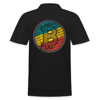 Blockchain B Retro-design pour les investisseurs crypto - Polo Homme - noir - Dos - Kai (181cm)