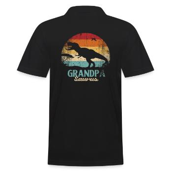 Grandpasaurus Retro Sunset Design pour grand-père - Polo Homme - noir - Dos - Kai (181cm)