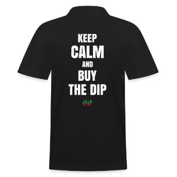 Stay calm and buy the - Men's Polo Shirt - black - Back - Kai (181cm)