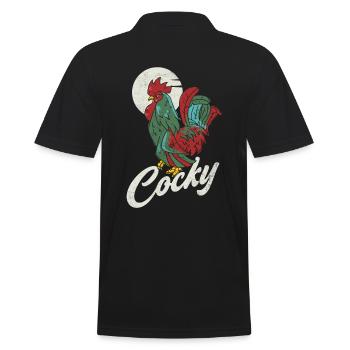 Hochnäsiges Hahn-design Für Hühnerliebhaber - Männer Poloshirt - Schwarz - Hinten - Kai (181cm)