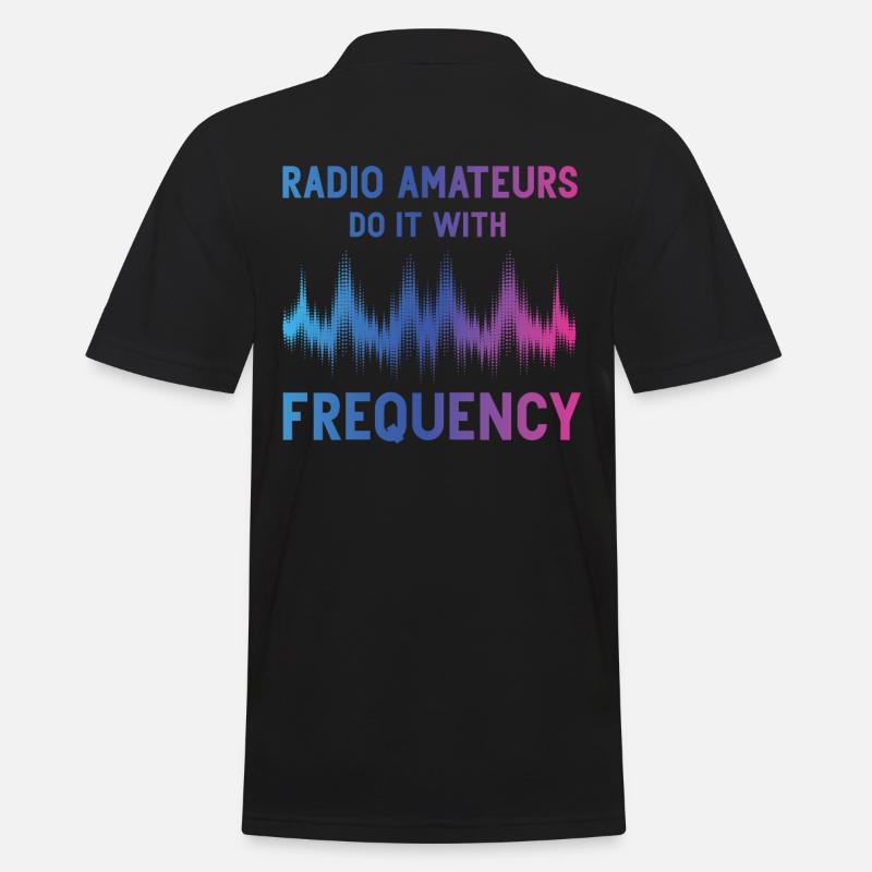 Funkamateure Tun Es Mit Frequenz - Männer Poloshirt - Schwarz