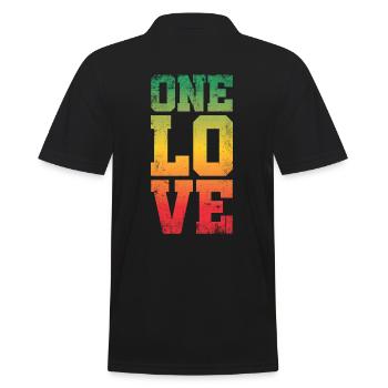 A Love Design For Reggae Rasta - Men's Polo Shirt - black - Back - Kai (181cm)