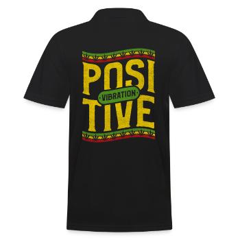 Positive Vibration Design For - Men's Polo Shirt - black - Back - Kai (181cm)