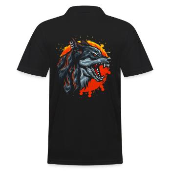 Werewolf sunset design For Wolves fans - Men's Polo Shirt - black - Back - Kai (181cm)