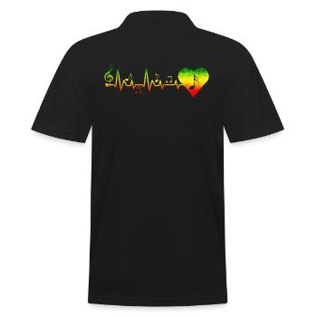 Heartbeat reggae design Pour les amateurs de musique reggae - Polo Homme - noir - Dos - Kai (181cm)