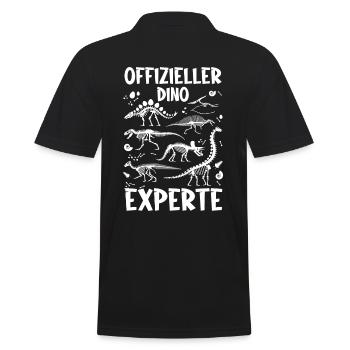 Offizieller Dino Experte, Dinosaurier - Männer Poloshirt - Schwarz - Hinten - Kai (181cm)