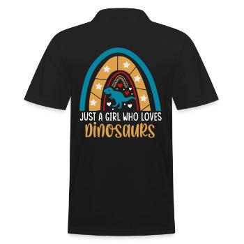 Nur Ein Mädchen, Das Dinosaurier-design Für Dino - Männer Poloshirt - Schwarz - Hinten - Kai (181cm)