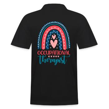 Ergotherapeut-design Für Therapiearbeiter - Männer Poloshirt - Schwarz - Hinten - Kai (181cm)