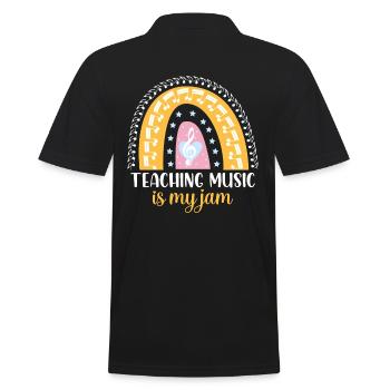 Teaching music is my jam design for - Men's Polo Shirt - black - Back - Kai (181cm)