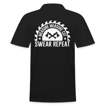 Measure Measure Cut Swear Repeat Design for - Men's Polo Shirt - black - Back - Kai (181cm)