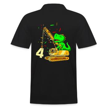 Conception d’anniversaire de 4 ans pour les dinosaures et - Polo Homme - noir - Dos - Kai (181cm)