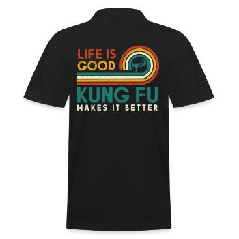 La vie est bonne Kung Fu le rend meilleur pour Kung - Polo Homme - noir - Dos - Kai (181cm)