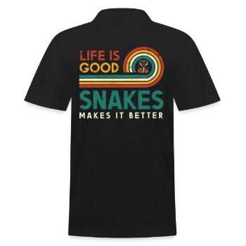 La vie est belle, les serpents la rendent meilleure pour - Polo Homme - noir - Dos - Kai (181cm)