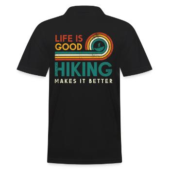 Das Leben Ist Gut Wandern Macht Es Besser Design - Männer Poloshirt - Schwarz - Hinten - Kai (181cm)