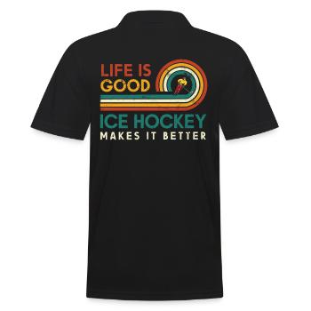 La vie est bonne Le hockey sur glace le rend meilleur pour - Polo Homme - noir - Dos - Kai (181cm)