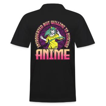Introvertiert, Aber Bereit, Über Anime Zu - Männer Poloshirt - Schwarz - Hinten - Kai (181cm)