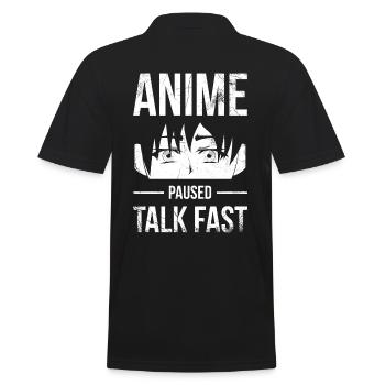Anime Paused Quick Design For - Men's Polo Shirt - black - Back - Kai (181cm)