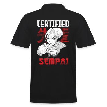 Zertifiziertes Senpai-design Für Japanische - Männer Poloshirt - Schwarz - Hinten - Kai (181cm)