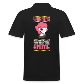 Warnung Kann Spontan Anfangen Zu Sprechen - Männer Poloshirt - Schwarz - Hinten - Kai (181cm)
