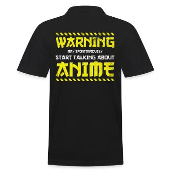 Warnung Kann Spontan Anfangen Zu Sprechen - Männer Poloshirt - Schwarz - Hinten - Kai (181cm)