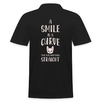Un sourire est une courbe qui met tout en équilibre - Polo Homme - noir - Dos - Kai (181cm)