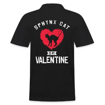 Sphynx-katze Ist Mein Valentinsgruß-herz-design - Männer Poloshirt - Schwarz - Hinten - Kai (181cm)