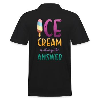 Eiscreme Ist Immer Die Antwort Auf Gefrorene - Männer Poloshirt - Schwarz - Hinten - Kai (181cm)