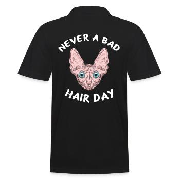 Never A Bad Hair Day Design For - Men's Polo Shirt - black - Back - Kai (181cm)