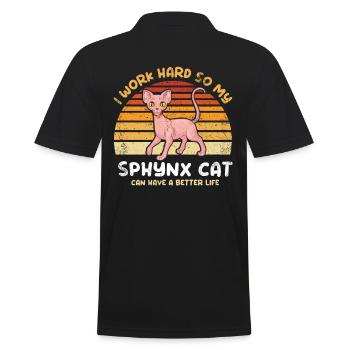 Je travaille dur pour faire de mon chat Sphynx un - Polo Homme - noir - Dos - Kai (181cm)