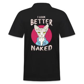 Je suis mieux de la conception nue pour Sphynx Cat - Polo Homme - noir - Dos - Kai (181cm)