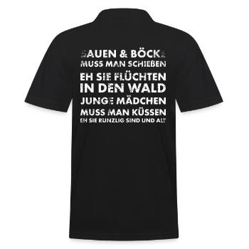 Jäger und Schürzenjäger Design mit lustigem Spruch - Männer Poloshirt - Schwarz - Hinten - Kai (181cm)