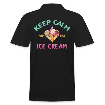 Restez calme et mangez de la crème glacée pour congelé - Polo Homme - noir - Dos - Kai (181cm)