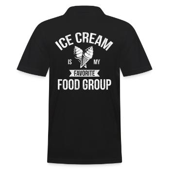 La crème glacée est mon groupe alimentaire préféré - Polo Homme - noir - Dos - Kai (181cm)