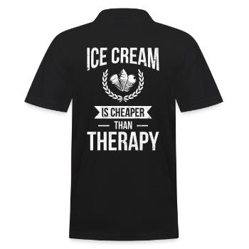La crème glacée est moins chère qu’une thérapie pour - Polo Homme - noir - Dos - Kai (181cm)