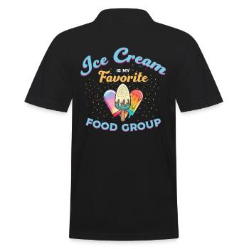 Ice cream is my favorite food group - Men's Polo Shirt - black - Back - Kai (181cm)