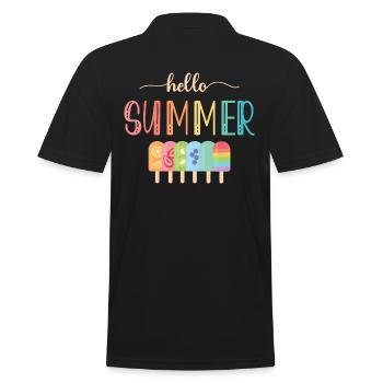 Hello Summer Ice Cream Design pour surgelé - Polo Homme - noir - Dos - Kai (181cm)