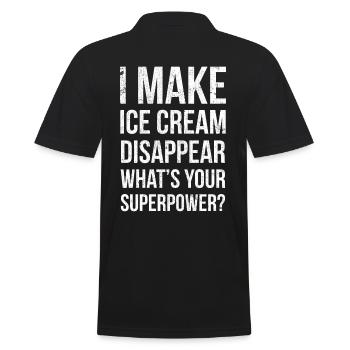 Ich Lasse Eiscreme Verschwinden, Was Sie Für - Männer Poloshirt - Schwarz - Hinten - Kai (181cm)