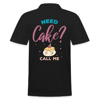 Avez-vous besoin de gâteau, appelez-moi pour boulanger- - Polo Homme - noir - Dos - Kai (181cm)